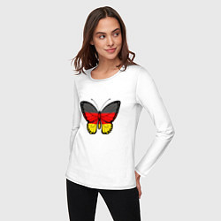 Лонгслив хлопковый женский Бабочка - Германия, цвет: белый — фото 2