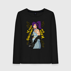 Лонгслив хлопковый женский Benders brains, цвет: черный