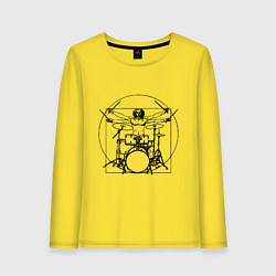 Женский лонгслив Vitruvian drummer