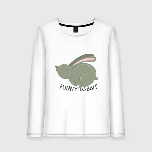 Женский лонгслив Rabbit - Funny / Белый – фото 1