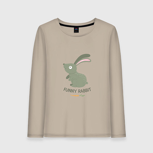 Женский лонгслив Funny Rabbit / Миндальный – фото 1