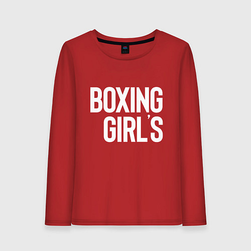 Женский лонгслив Boxing girls / Красный – фото 1