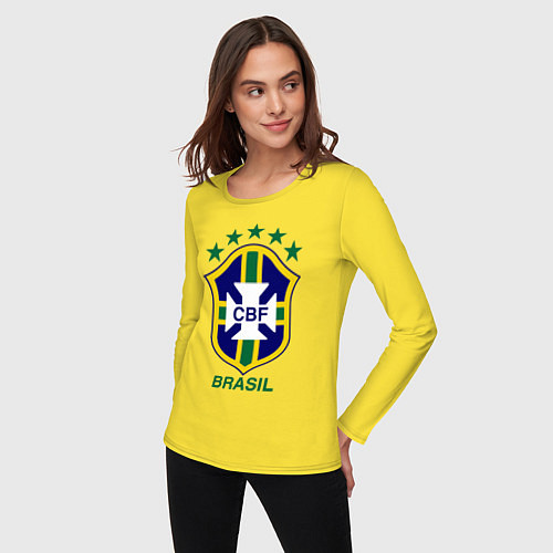 Женский лонгслив Brasil CBF / Желтый – фото 3