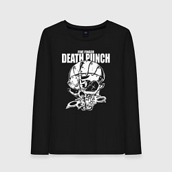 Лонгслив хлопковый женский FFDP skull, цвет: черный