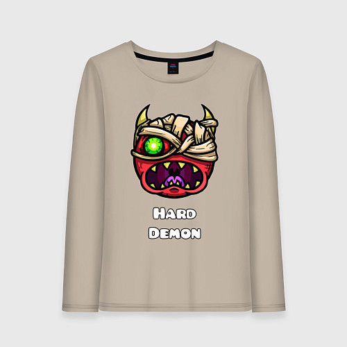 Женский лонгслив Geometry Dash hard demon / Миндальный – фото 1