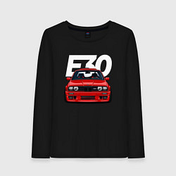 Лонгслив хлопковый женский BMW E30, цвет: черный