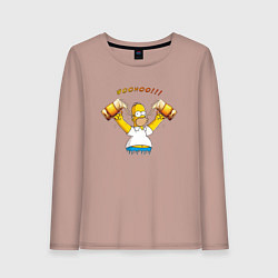 Лонгслив хлопковый женский Homer & Beer, цвет: пыльно-розовый