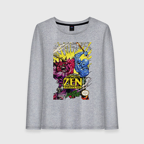 Женский лонгслив Zen - intergalactic ninja / Меланж – фото 1