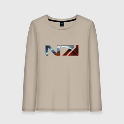 Лонгслив хлопковый женский Mass Effect N7 -Shooter, цвет: миндальный