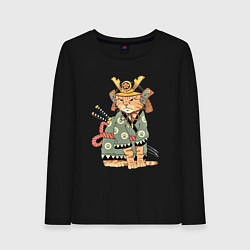 Женский лонгслив Рыжий кот якудза Самурай