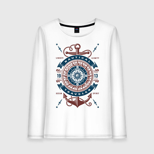 Женский лонгслив Морской путешественник / Белый – фото 1