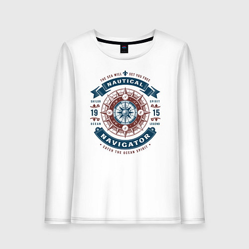 Женский лонгслив Морской навигатор / Белый – фото 1