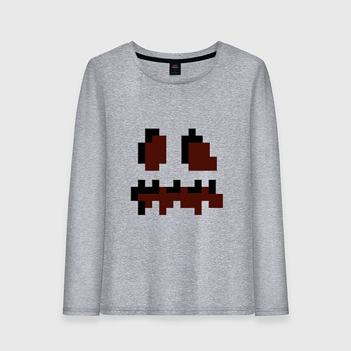 Женский лонгслив Лицо тыквы - Хеллоуин - Майнкрафт / Меланж – фото 1