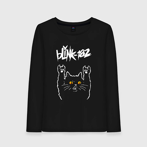 Женский лонгслив Blink 182 rock cat / Черный – фото 1