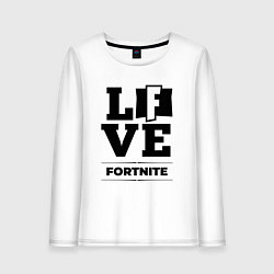 Лонгслив хлопковый женский Fortnite love classic, цвет: белый