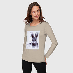 Лонгслив хлопковый женский Rabbit symbol 2023, цвет: миндальный — фото 2