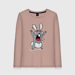 Лонгслив хлопковый женский Злой заяц, цвет: пыльно-розовый