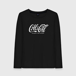Лонгслив хлопковый женский Праздник к нам приходит C2H5OH, цвет: черный