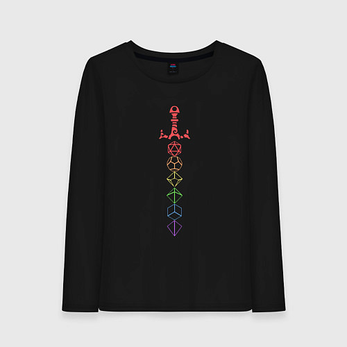 Женский лонгслив Rainbow Dice Sword / Черный – фото 1