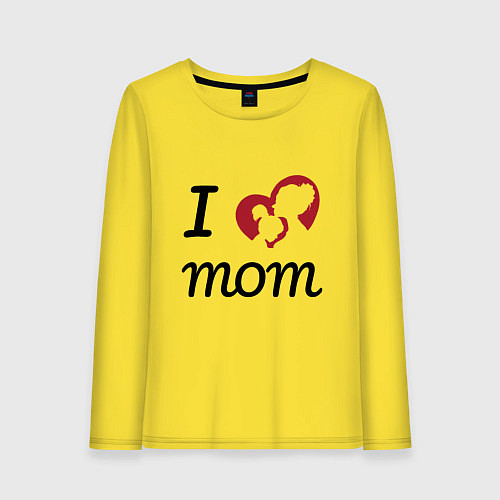 Женский лонгслив Mom - Love You / Желтый – фото 1