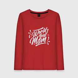 Лонгслив хлопковый женский Люблю тебя мамуля, цвет: красный