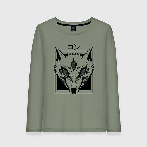 Женский лонгслив Демон Лисы / Авокадо – фото 1