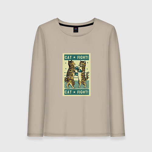 Женский лонгслив Кошачий бой / Миндальный – фото 1