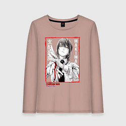 Лонгслив хлопковый женский Макима Человек Бензопила, цвет: пыльно-розовый