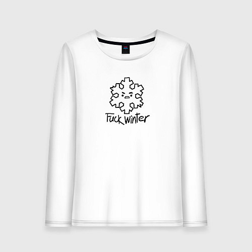 Женский лонгслив Снежинка ненавидящая зиму / Белый – фото 1