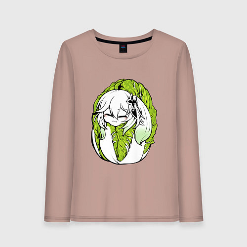 Женский лонгслив Капуста-Нахида / Пыльно-розовый – фото 1