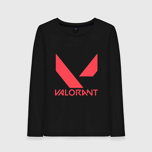 Женский лонгслив Valorant - logo / Черный – фото 1