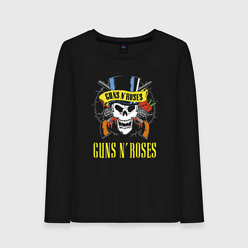 Женский лонгслив Guns n roses Skull / Черный – фото 1