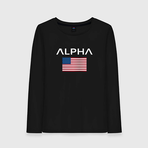 Женский лонгслив Alpha USA / Черный – фото 1