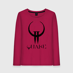 Лонгслив хлопковый женский Quake II logo, цвет: маджента