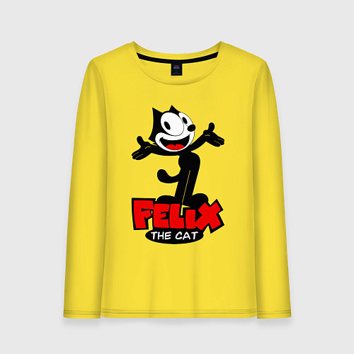 Женский лонгслив Felix the cat / Желтый – фото 1