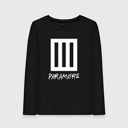 Лонгслив хлопковый женский Paramore логотип, цвет: черный