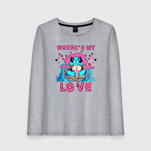 Женский лонгслив Где ты моя любовь / Меланж – фото 1