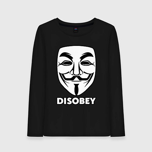 Женский лонгслив Guy Fawkes - disobey / Черный – фото 1