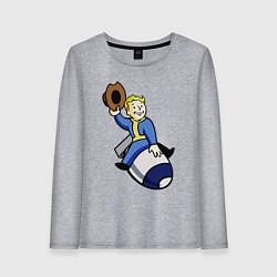 Лонгслив хлопковый женский Vault boy - bomb rider, цвет: меланж