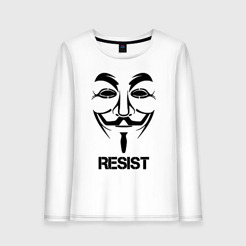 Женский лонгслив Guy Fawkes - resist / Белый – фото 1