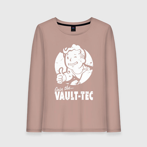 Женский лонгслив Vault boy - join the vault tec / Пыльно-розовый – фото 1