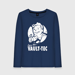 Лонгслив хлопковый женский Vault boy - join the vault tec, цвет: тёмно-синий