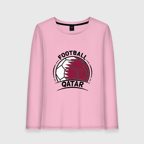 Женский лонгслив Football Qatar / Светло-розовый – фото 1