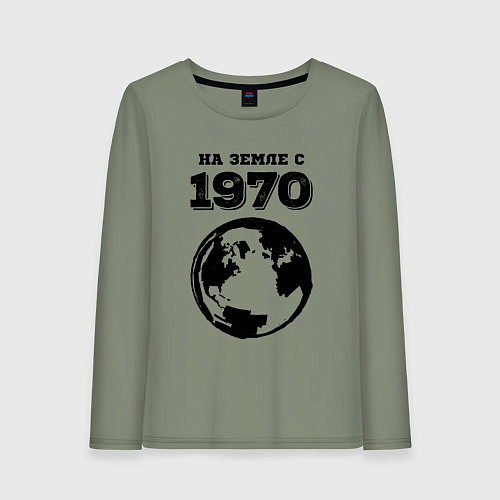 Женский лонгслив На Земле с 1970 с краской на светлом / Авокадо – фото 1