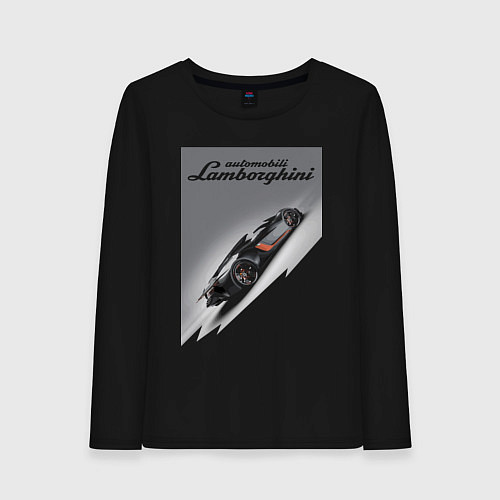 Женский лонгслив Lamborghini - concept - sketch / Черный – фото 1
