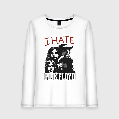 Женский лонгслив I hate pink floyd как у Sex Pistols / Белый – фото 1