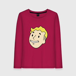 Лонгслив хлопковый женский Vault boy head, цвет: маджента