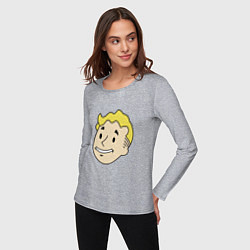 Лонгслив хлопковый женский Vault boy head, цвет: меланж — фото 2