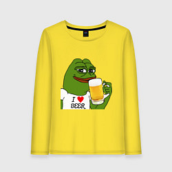 Лонгслив хлопковый женский Drink Pepe, цвет: желтый