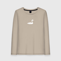 Лонгслив хлопковый женский Minimal goose, цвет: миндальный